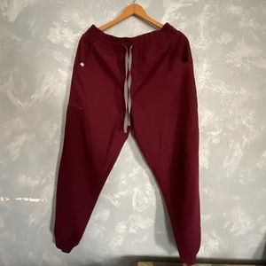 FIGS Zamora Scrub Pants Burgundy L